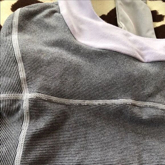 Lululemon Purple Striped Scoopneck Workout Top - Picture 6 of 6